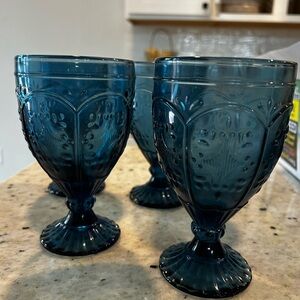 Fitz and Floyd Blue Goblets